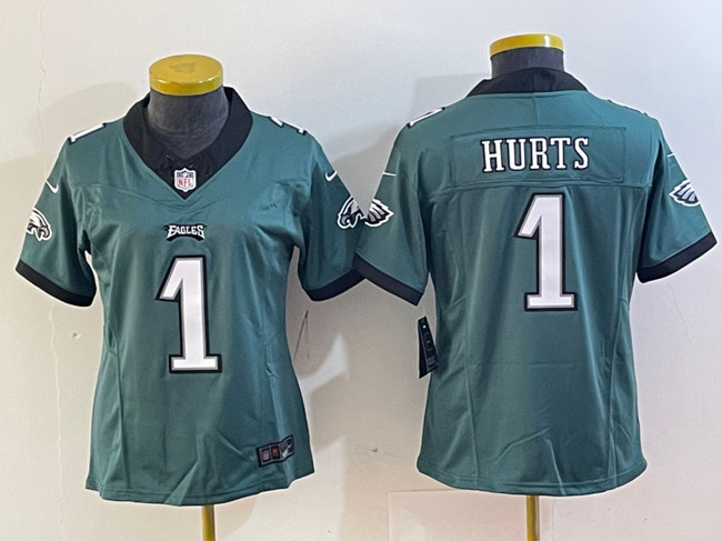 Youth's Philadelphia Eagles #1 Jalen Hurts Green 2023 F.U.S.E. Vapor Untouchable Limited Stitched Football Jersey(Run Small)
